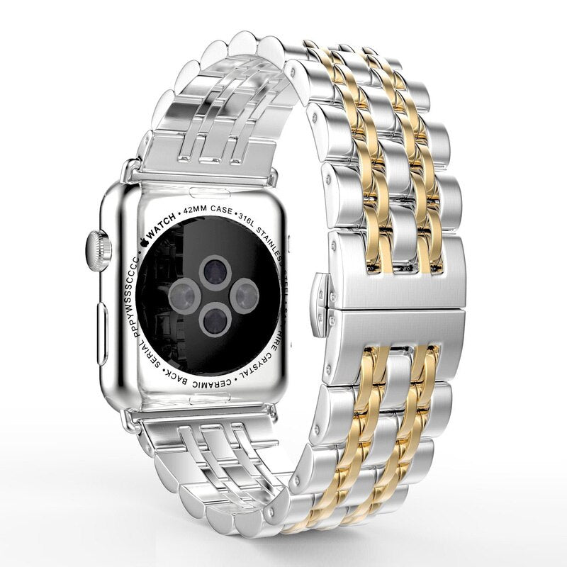 Stainless Steel Band For Apple Watch 7 8 45mm 41mm 44mm 40mm 42mm Ultra 49mm Strap Metal Link Bracelet Fit IWatch 6 SE 5 4 3 2