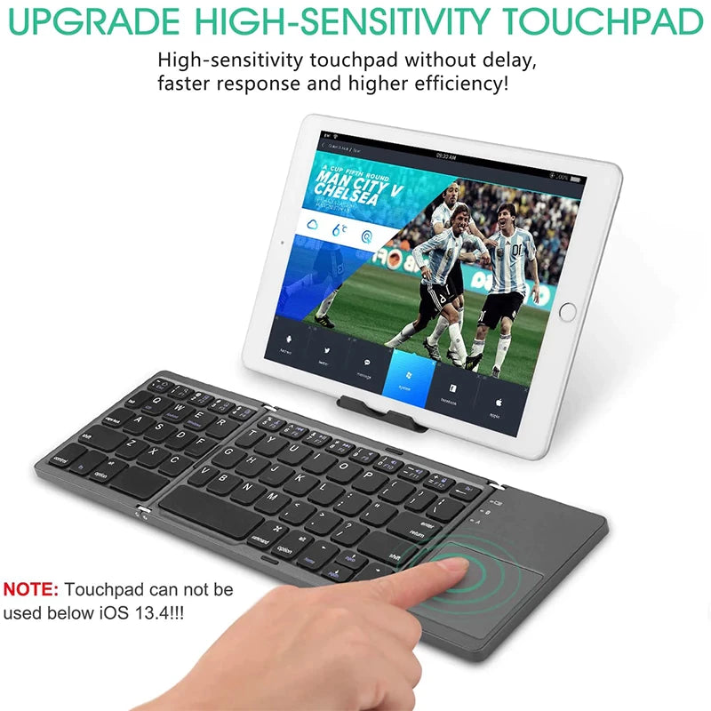 Jelly Comb Rechargerable Portable Mini Bluetooth Wireless Keyboard Foldable with Touchpad Mouse for Android Windows PC Tablet