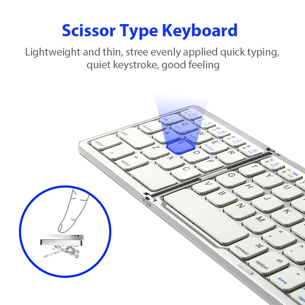 Jelly Comb Rechargerable Portable Mini Bluetooth Wireless Keyboard Foldable with Touchpad Mouse for Android Windows PC Tablet