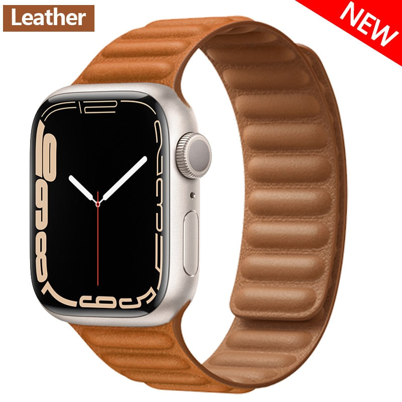 Leather Link For Apple Watch Band