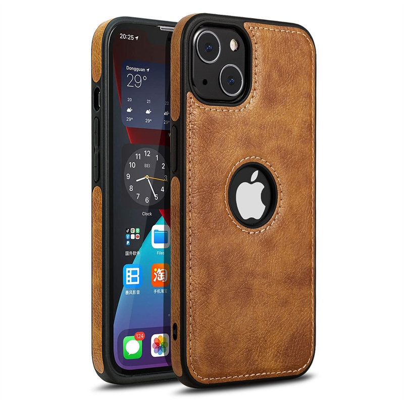 Ultra Thin Slim Leather Phone Case For iPhone 13 Pro Max 12 Pro Max14 Shockproof Bumper Soft Business Back Cover