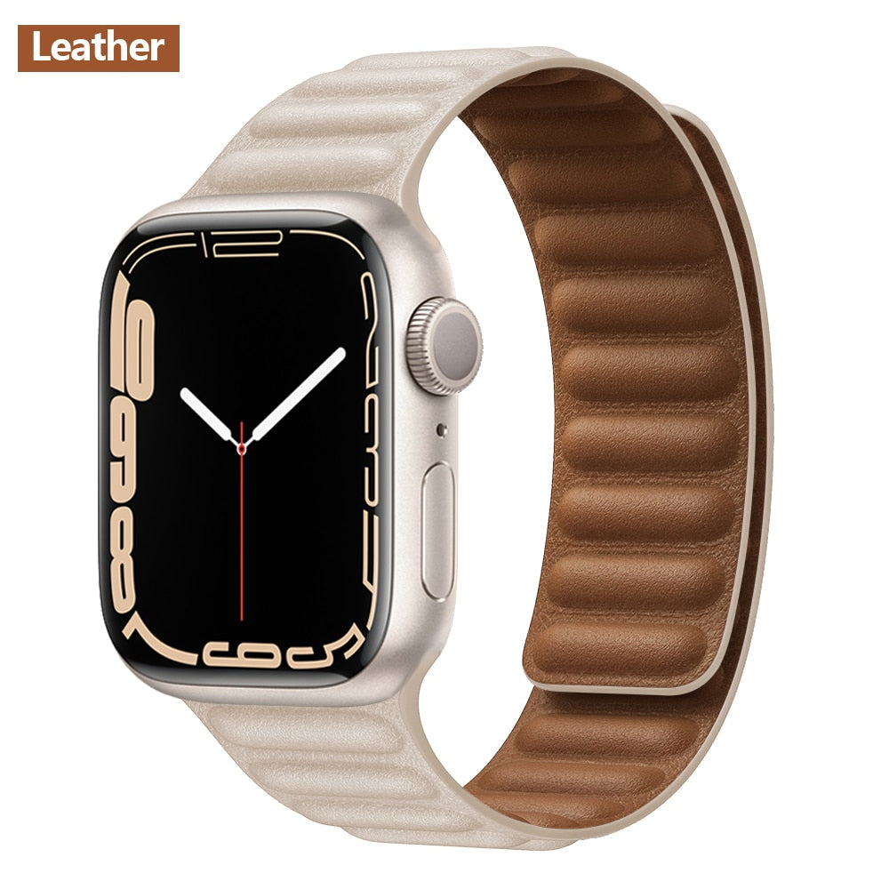 Leather Link For Apple Watch Band