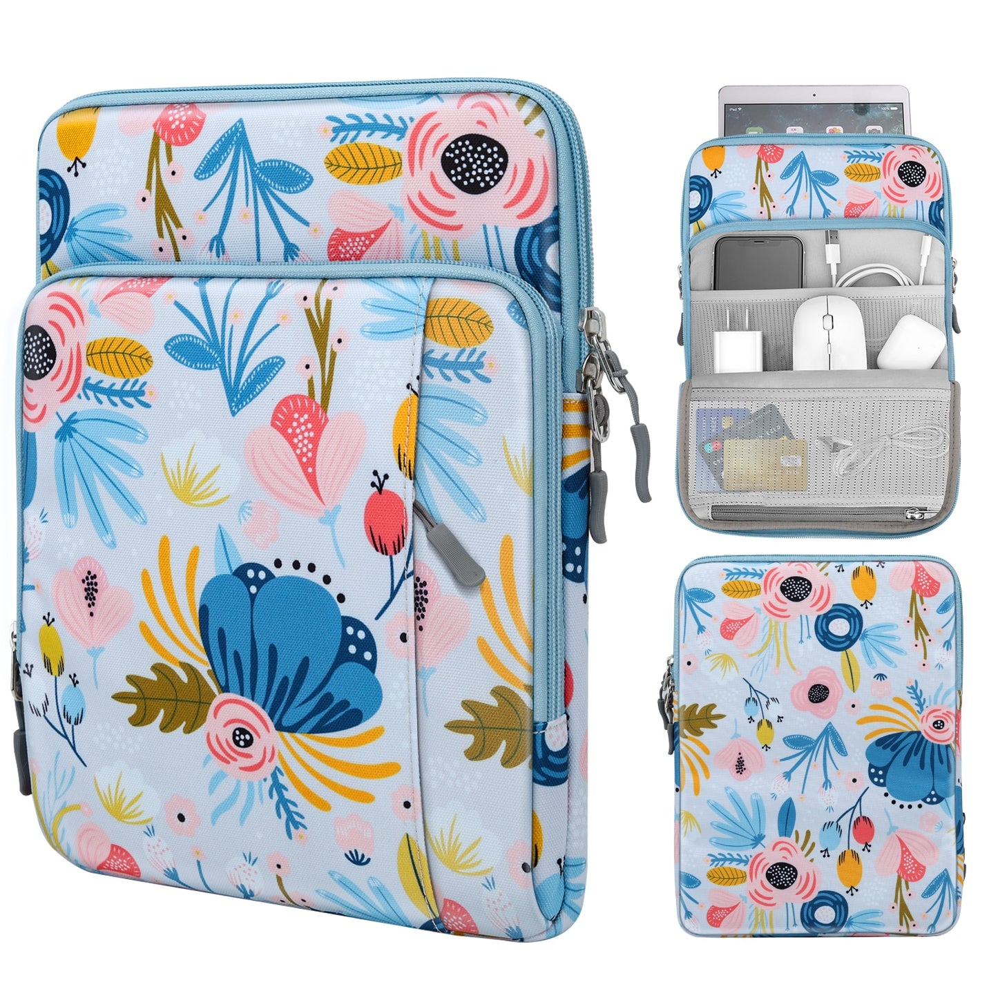 9-11 Inch Tablet Sleeve Bag Carrying Case with Storage Pockets For Samsung Galaxy Tab S6 Lite,Galaxy Tab S7,iPad Pro 11/iPad 9.7