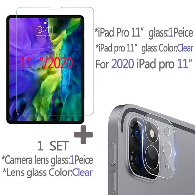 Tempered Glass for 2020 2021 iPad Pro 11 Screen Rear Camera Lens Film Protector for 2020 2021 iPad Pro 12.9 Screen Protector