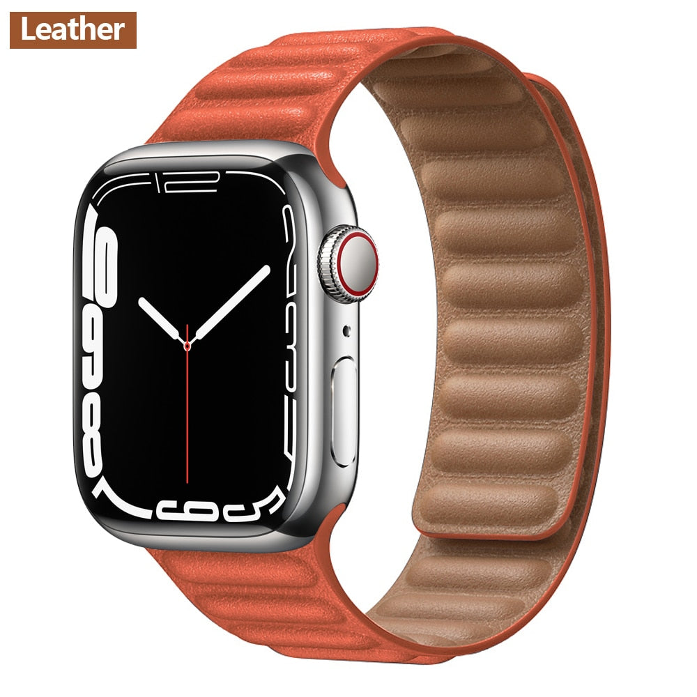 Leather Link For Apple Watch Band