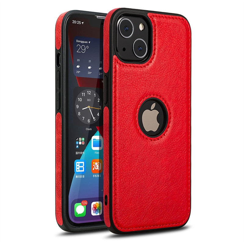 Ultra Thin Slim Leather Phone Case For iPhone 13 Pro Max 12 Pro Max14 Shockproof Bumper Soft Business Back Cover