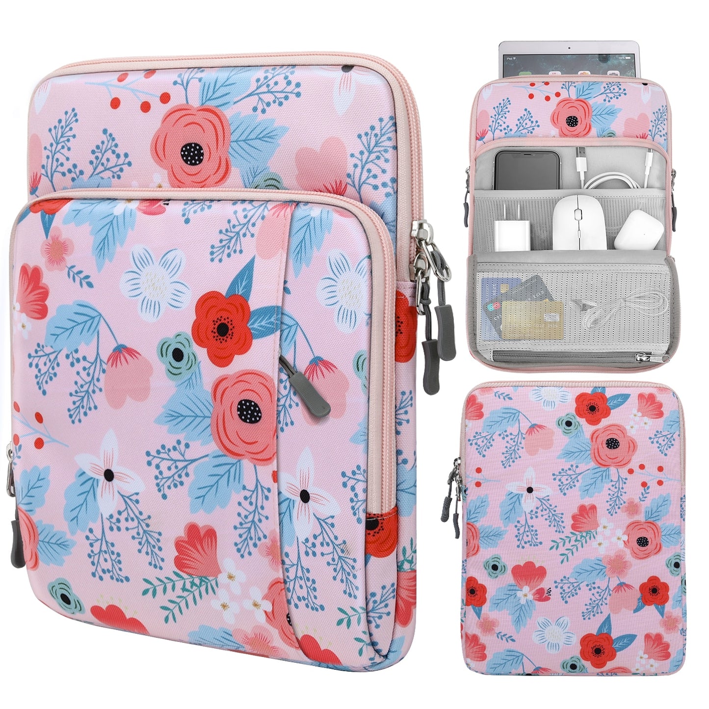 9-11 Inch Tablet Sleeve Bag Carrying Case with Storage Pockets For Samsung Galaxy Tab S6 Lite,Galaxy Tab S7,iPad Pro 11/iPad 9.7