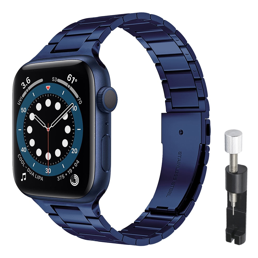 Stainless Steel Strap For Apple Watch 7 8 Band 45mm 41mm Link Bracelet IWatch Ultra 49mm 6 SE 5 4 44mm 40mm 42mm Accessories