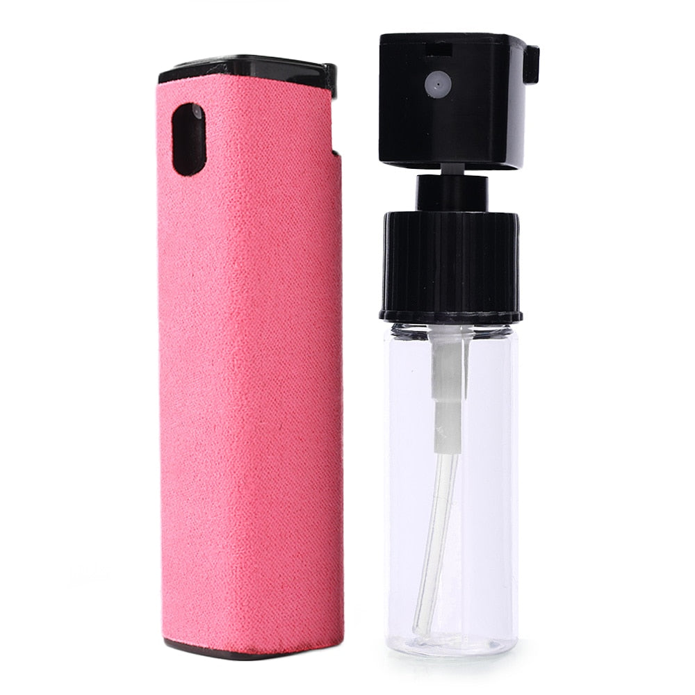 2 In 1 Phone Screen Cleaner Spray Computer Mobile Phone Screen Dust Remover Tool Microfiber Cloth For iPhone iPad Apple Polish