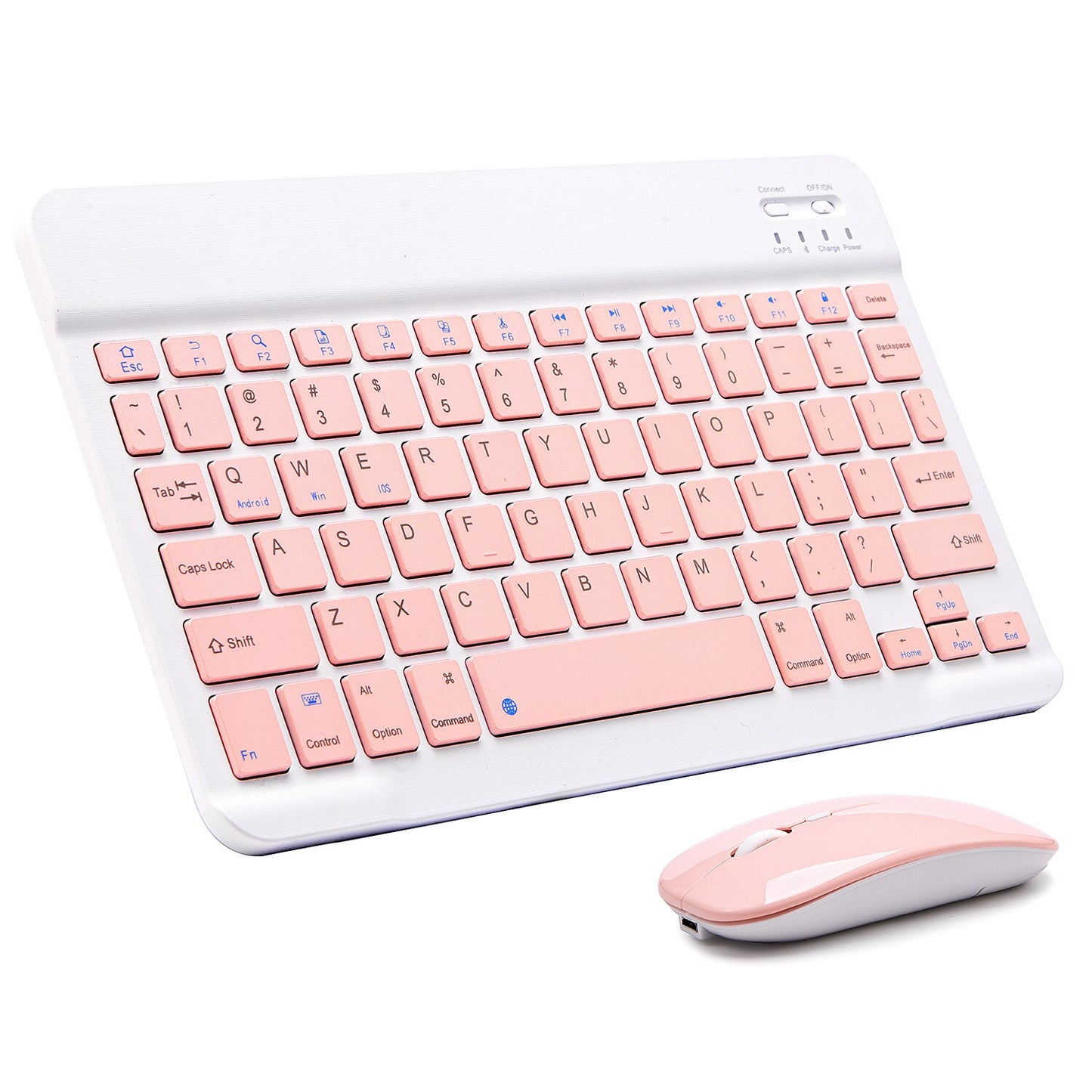 Pink Wireless Bluetooth Keyboard and Mouse Mini Spainish Keyboard English Keyboard for Tablet IOS Android IPhone Ipad Keyboard