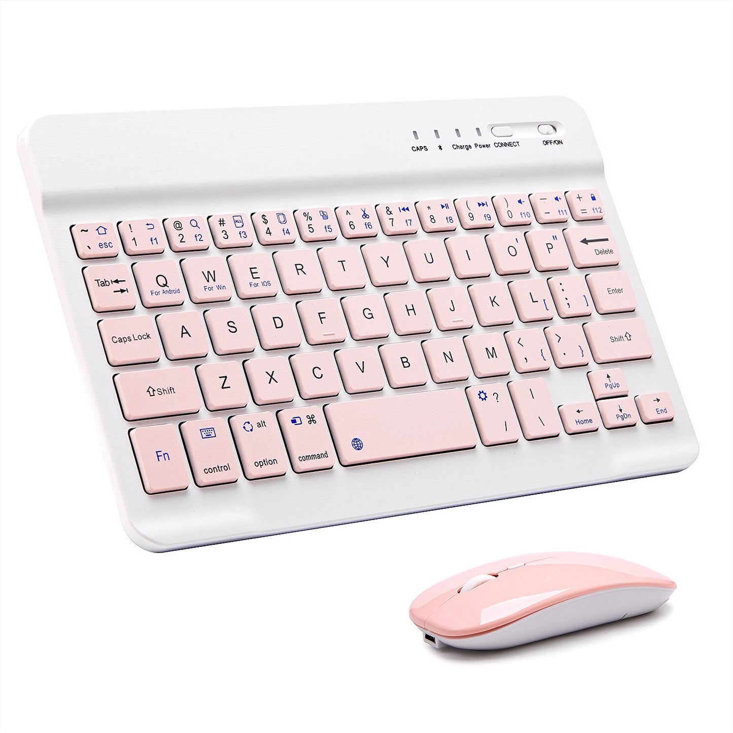 Pink Wireless Bluetooth Keyboard and Mouse Mini Spainish Keyboard English Keyboard for Tablet IOS Android IPhone Ipad Keyboard