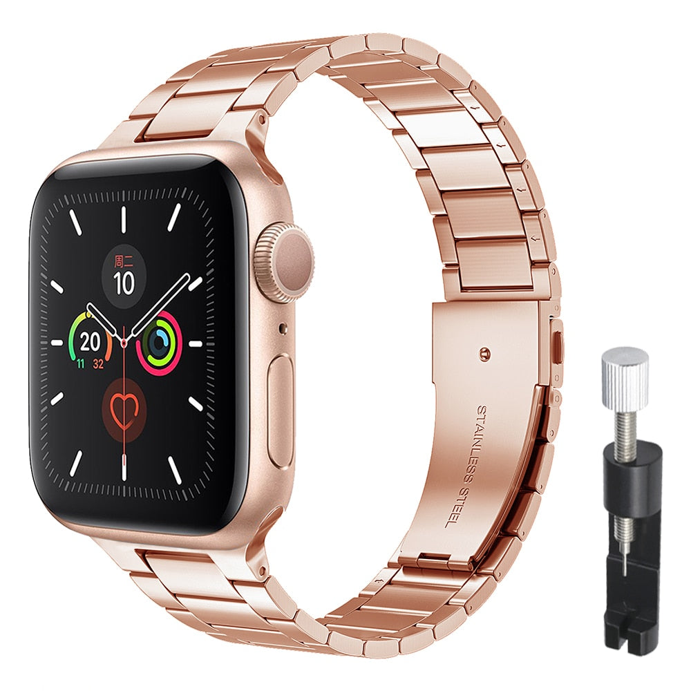 Stainless Steel Strap For Apple Watch 7 8 Band 45mm 41mm Link Bracelet IWatch Ultra 49mm 6 SE 5 4 44mm 40mm 42mm Accessories