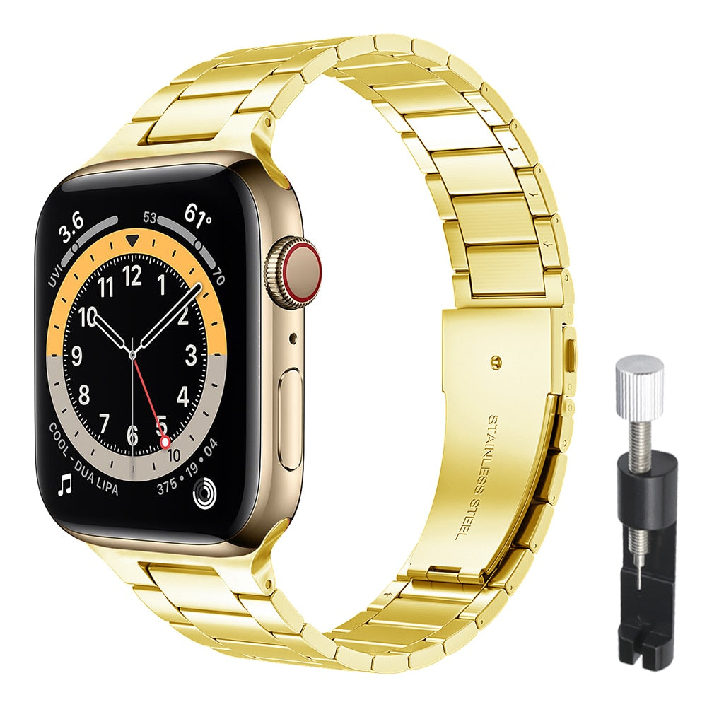 Stainless Steel Strap For Apple Watch 7 8 Band 45mm 41mm Link Bracelet IWatch Ultra 49mm 6 SE 5 4 44mm 40mm 42mm Accessories