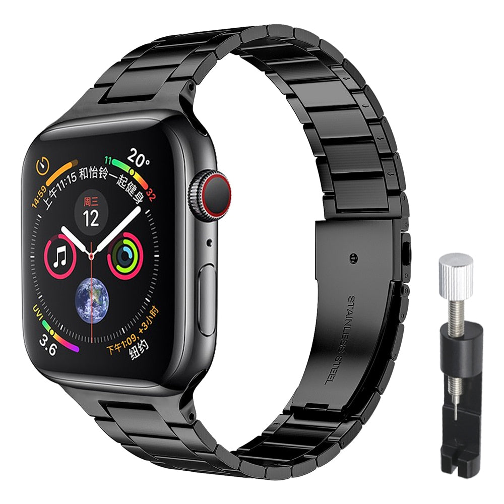 Stainless Steel Strap For Apple Watch 7 8 Band 45mm 41mm Link Bracelet IWatch Ultra 49mm 6 SE 5 4 44mm 40mm 42mm Accessories