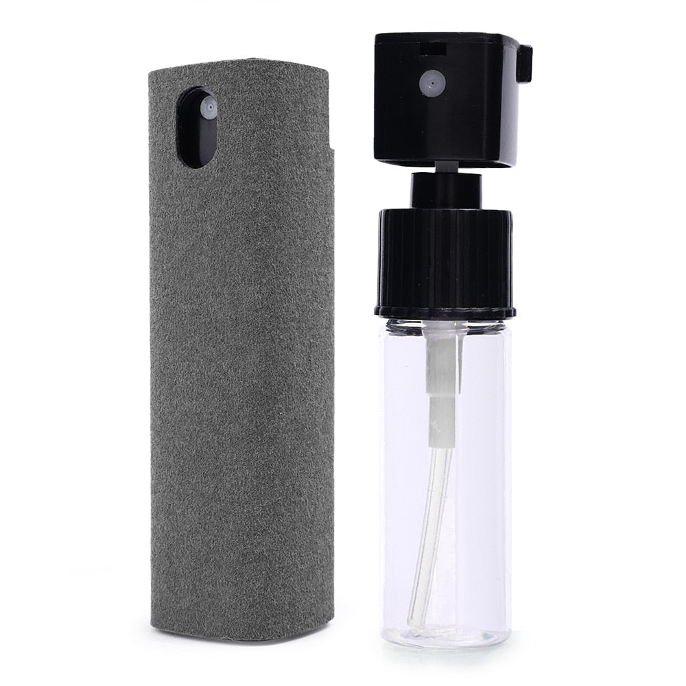 2 In 1 Phone Screen Cleaner Spray Computer Mobile Phone Screen Dust Remover Tool Microfiber Cloth For iPhone iPad Apple Polish