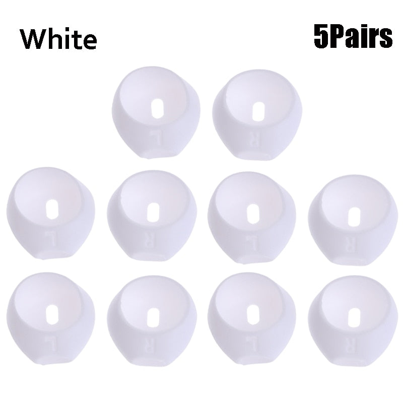 5Pairs Earphones Silicone Anti-Lost Ear Caps For Airpods Headphones Headset Eartip Earbuds Soft Earphone Cap Cover