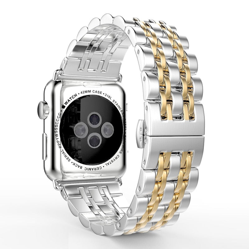 Stainless Steel Band For Apple Watch 7 8 45mm 41mm 44mm 40mm 42mm Ultra 49mm Strap Metal Link Bracelet Fit IWatch 6 SE 5 4 3 2