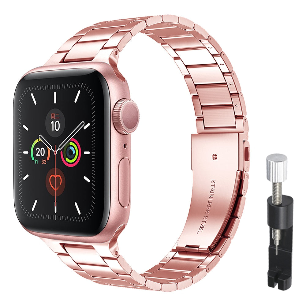 Stainless Steel Strap For Apple Watch 7 8 Band 45mm 41mm Link Bracelet IWatch Ultra 49mm 6 SE 5 4 44mm 40mm 42mm Accessories