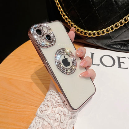 Luxury Bling Diamond Phone Case for iPhone 11 Pro Max 14 Pro Transparent Silicon Soft Gir's Cover Cases for iPhone 12 13 Pro Max